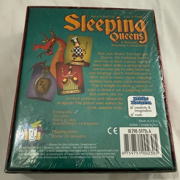 Gamewright Sleeping Queens Card Game for Kids & Families Brand New Sealed 2005 - Picture 2 of 3